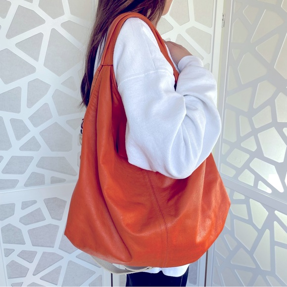 Furla Handbags - Furla Orange leather shoulder bag with crossbody option